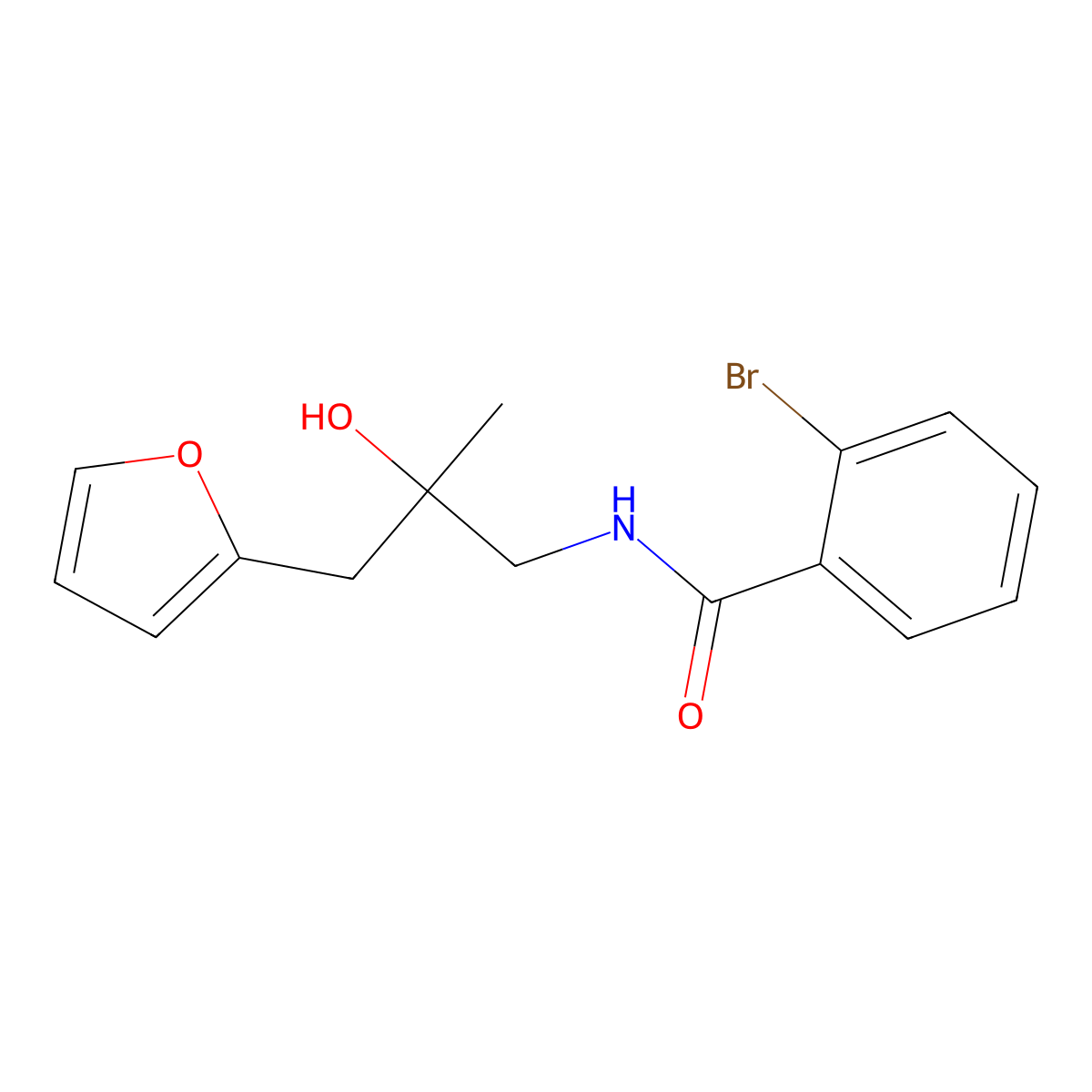 2-bromo-N-(3-(furan-2-yl)-2-hydroxy-2-methylpropyl)benzamide molecular structure, CAS 1795413-56-7
