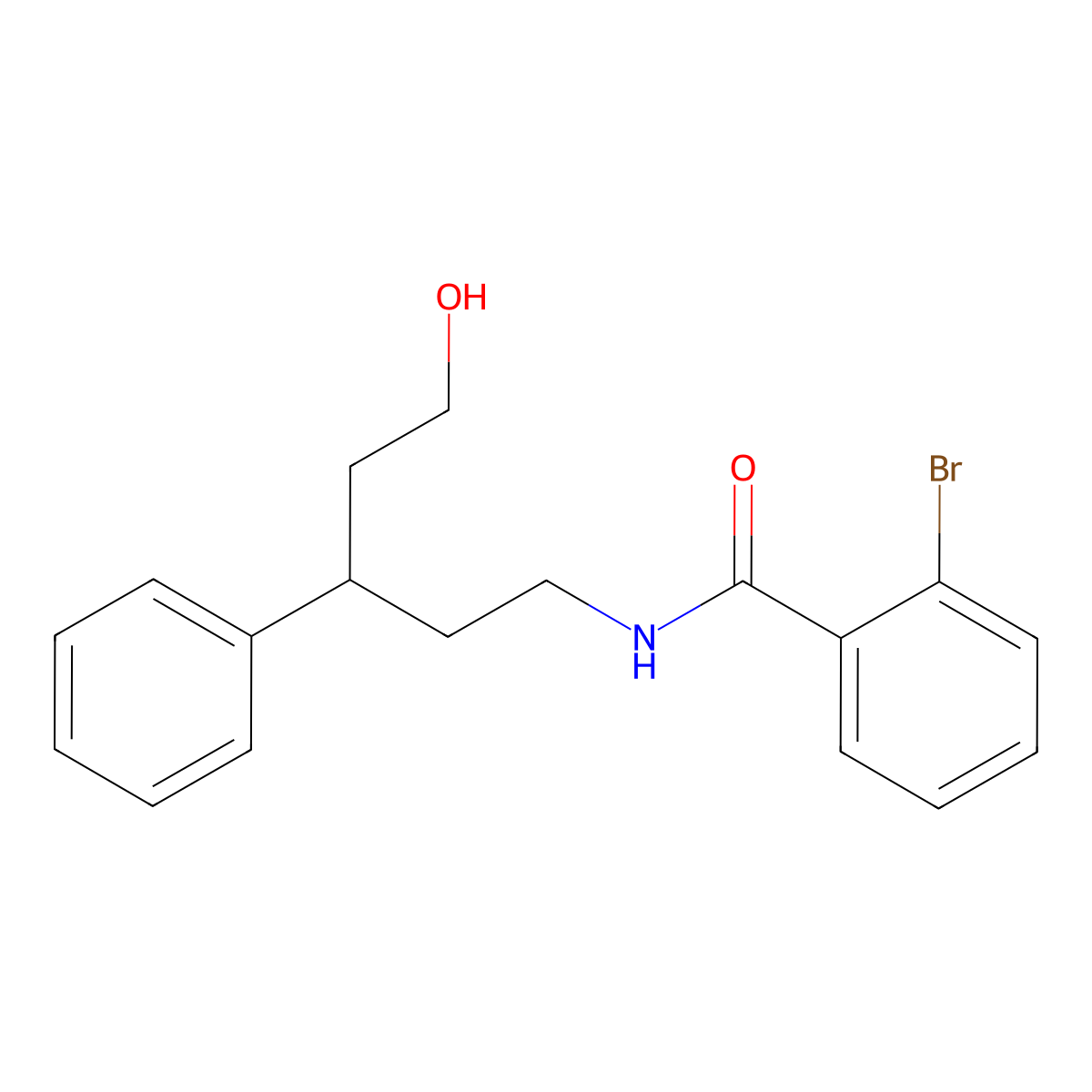 2-bromo-N-(5-hydroxy-3-phenylpentyl)benzamide molecular structure, CAS 1795413-88-5