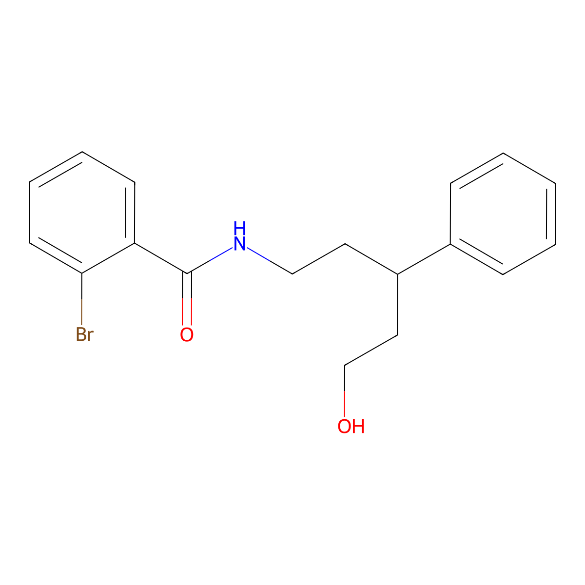 2-bromo-N-(5-hydroxy-3-phenylpentyl)benzamide molecular structure, CAS 1795413-88-5