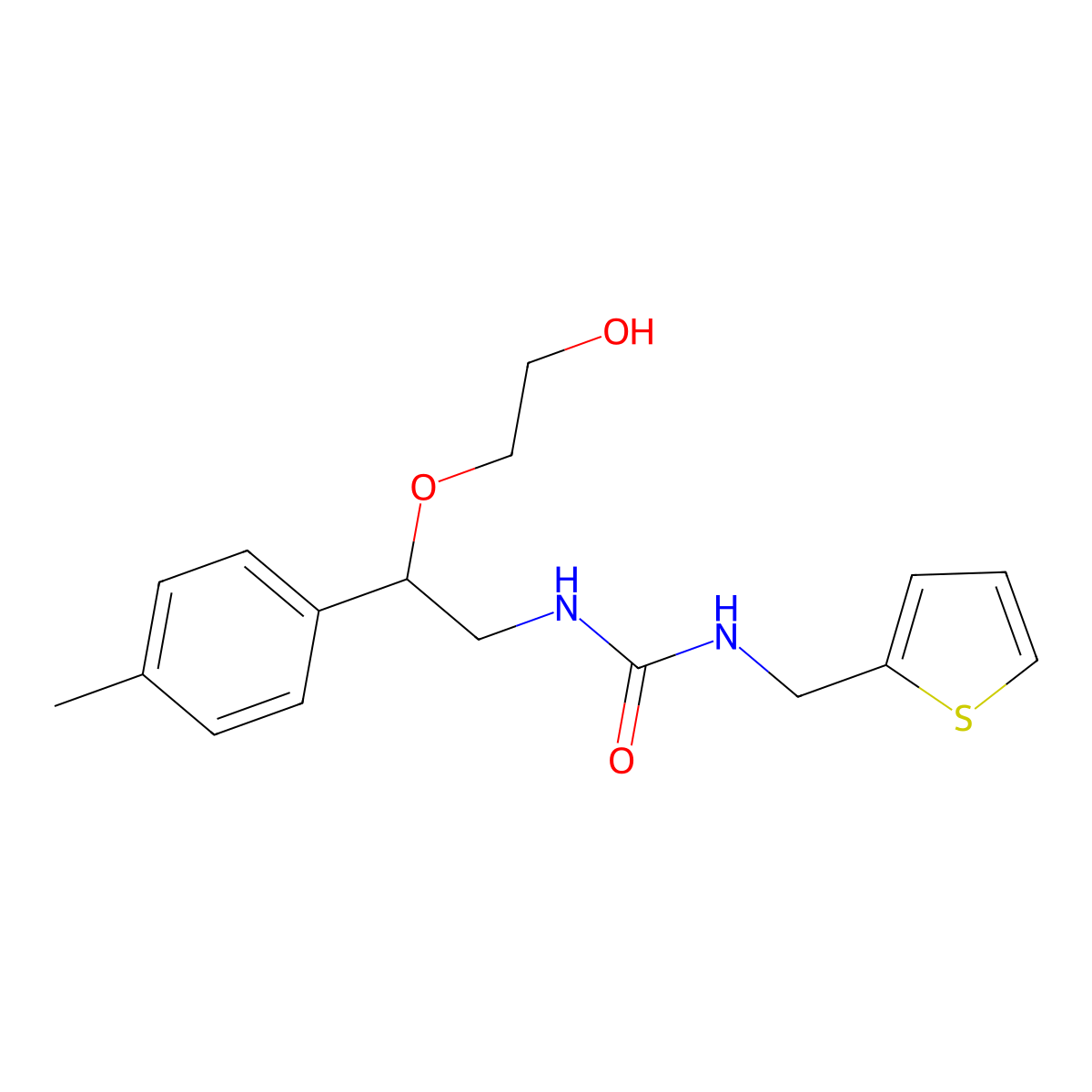 1-(2-(2-Hydroxyethoxy)-2-(p-tolyl)ethyl)-3-(thiophen-2-ylmethyl)urea molecular structure, CAS 1795414-23-1