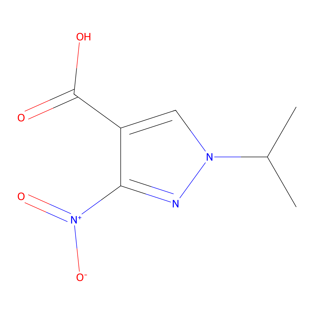 3-nitro-1-(propan-2-yl)-1H-pyrazole-4-carboxylic acid molecular structure, CAS 1795414-76-4