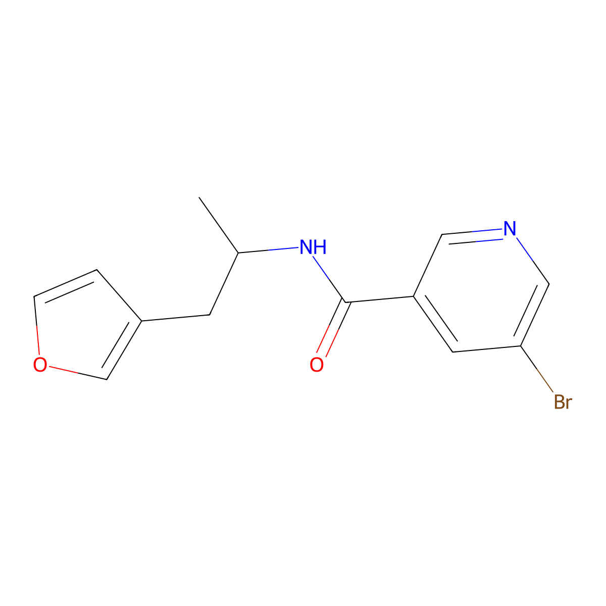 5-bromo-N-(1-(furan-3-yl)propan-2-yl)nicotinamide molecular structure, CAS 1795415-41-6