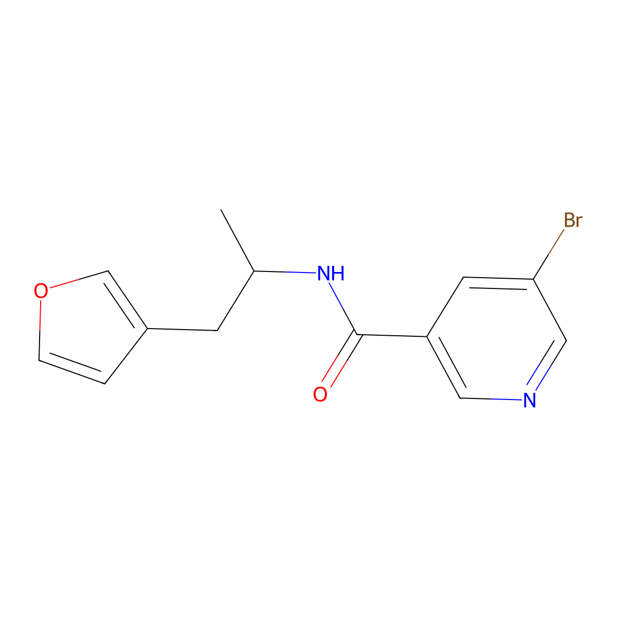 5-bromo-N-(1-(furan-3-yl)propan-2-yl)nicotinamide molecular structure, CAS 1795415-41-6