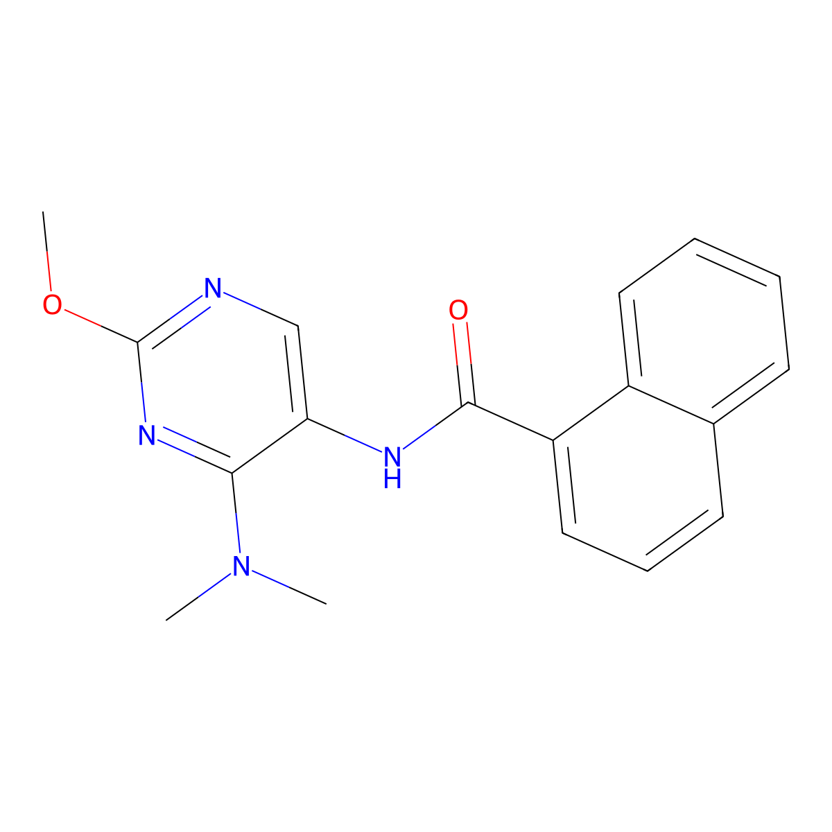 N-(4-(dimethylamino)-2-methoxypyrimidin-5-yl)-1-naphthamide molecular structure, CAS 1795415-83-6