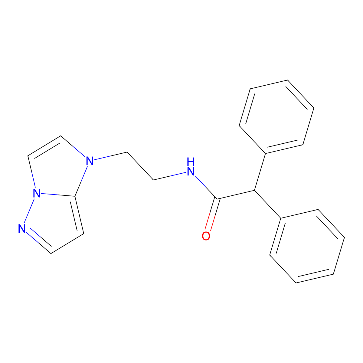 N-(2-(1H-imidazo[1,2-b]pyrazol-1-yl)ethyl)-2,2-diphenylacetamide molecular structure, CAS 1795416-20-4