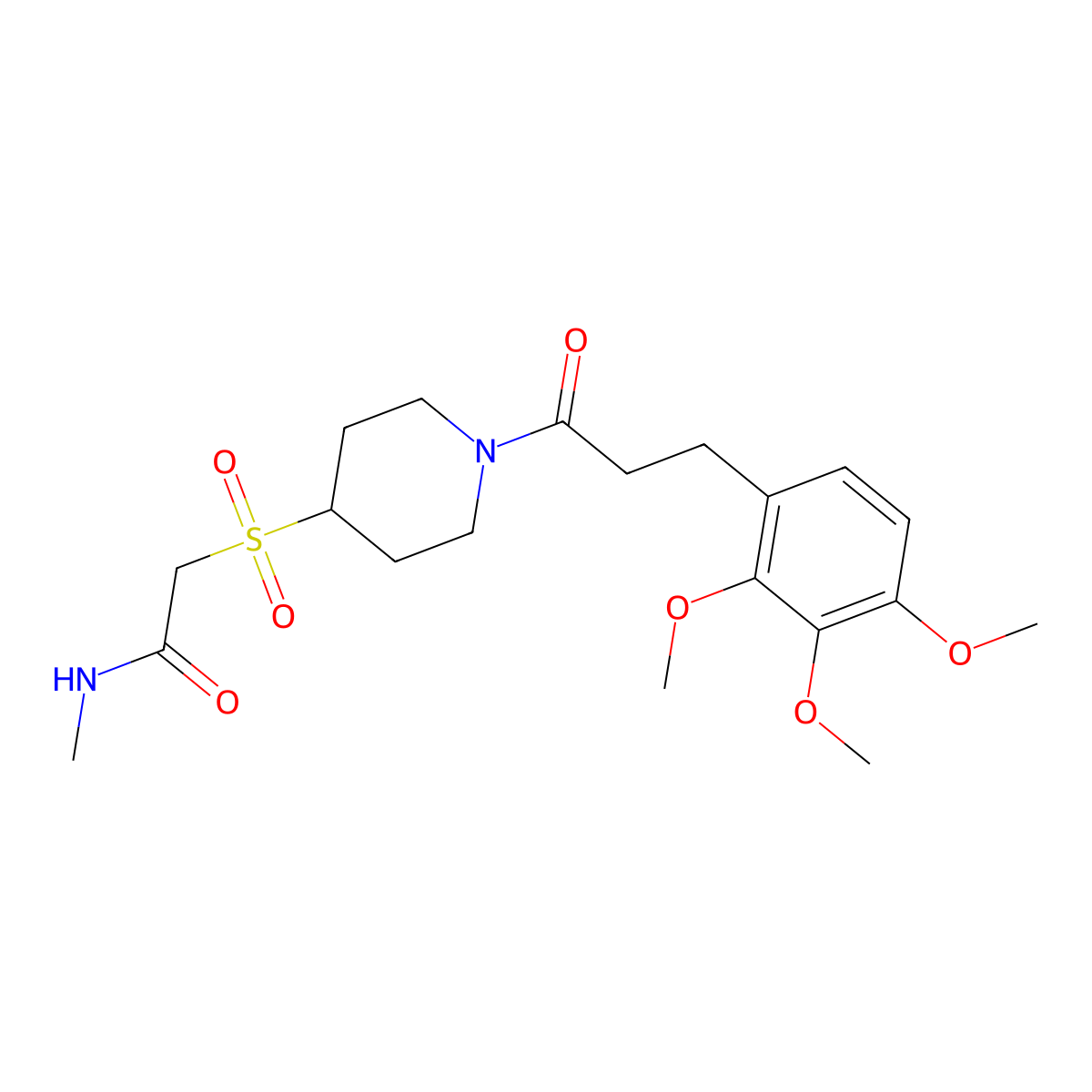 N-methyl-2-({1-[3-(2,3,4-trimethoxyphenyl)propanoyl]piperidin-4-yl}sulfonyl)acetamide molecular structure, CAS 1795416-51-1