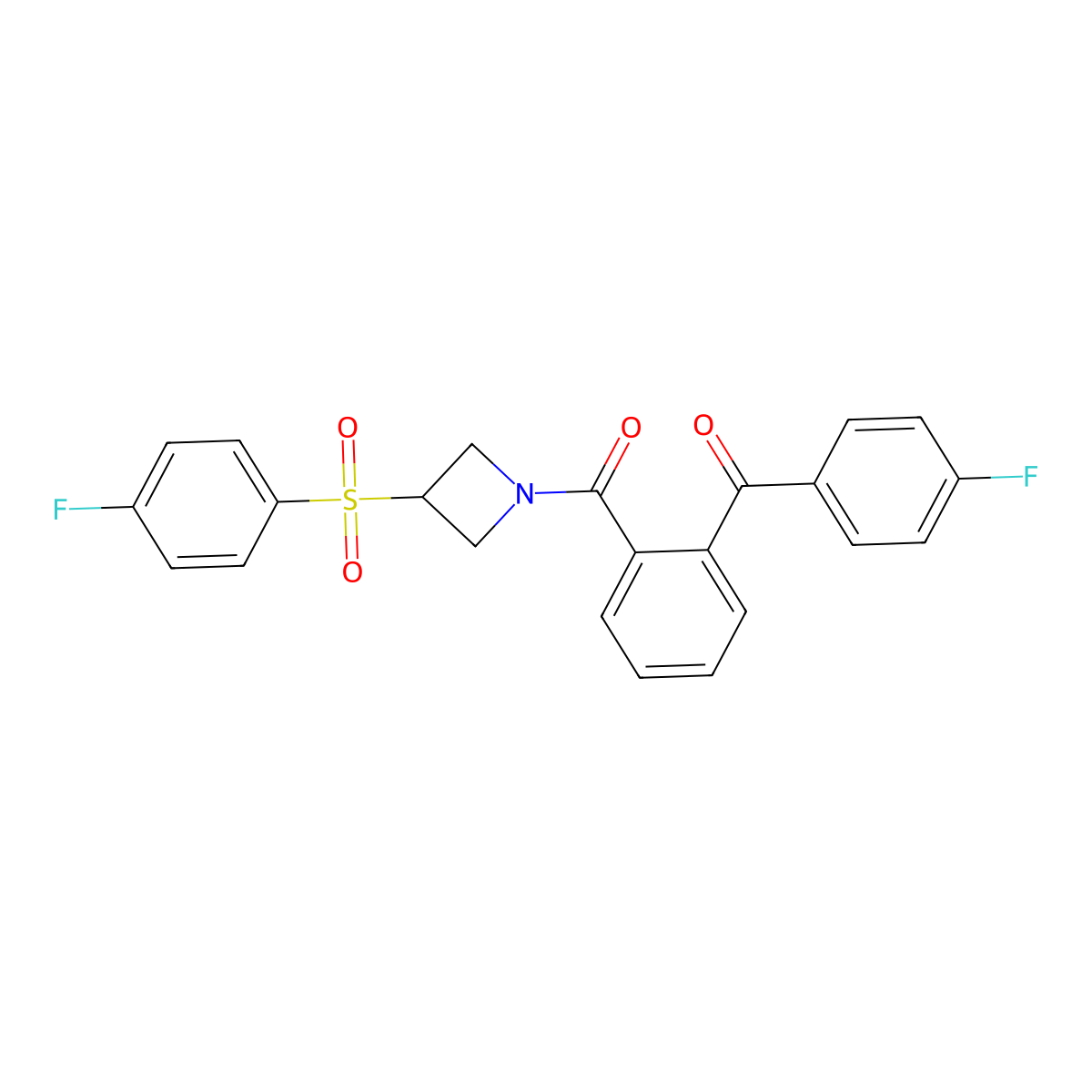 (2-(4-Fluorobenzoyl)phenyl)(3-((4-fluorophenyl)sulfonyl)azetidin-1-yl)methanone molecular structure, CAS 1795416-52-2