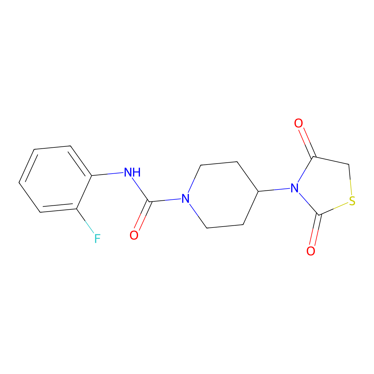 4-(2,4-dioxothiazolidin-3-yl)-N-(2-fluorophenyl)piperidine-1-carboxamide molecular structure, CAS 1795416-73-7
