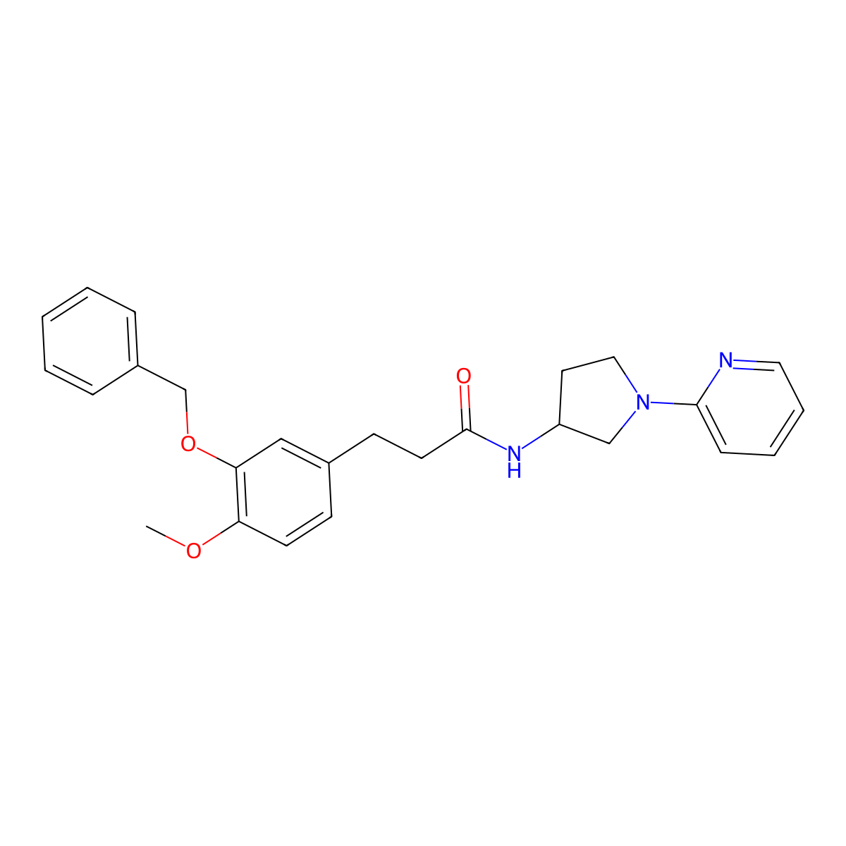 3-(3-(benzyloxy)-4-methoxyphenyl)-N-(1-(pyridin-2-yl)pyrrolidin-3-yl)propanamide molecular structure, CAS 1795417-69-4