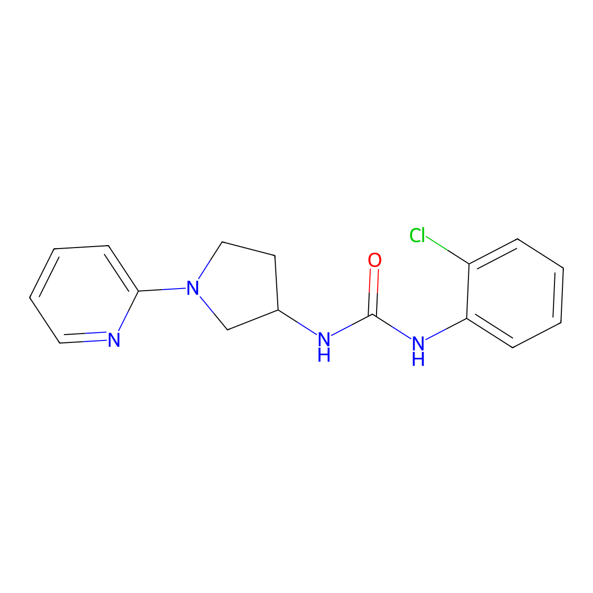 1-(2-Chlorophenyl)-3-(1-(pyridin-2-yl)pyrrolidin-3-yl)urea molecular structure, CAS 1795418-03-9