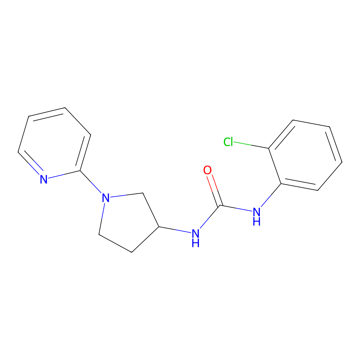 1-(2-Chlorophenyl)-3-(1-(pyridin-2-yl)pyrrolidin-3-yl)urea molecular structure, CAS 1795418-03-9