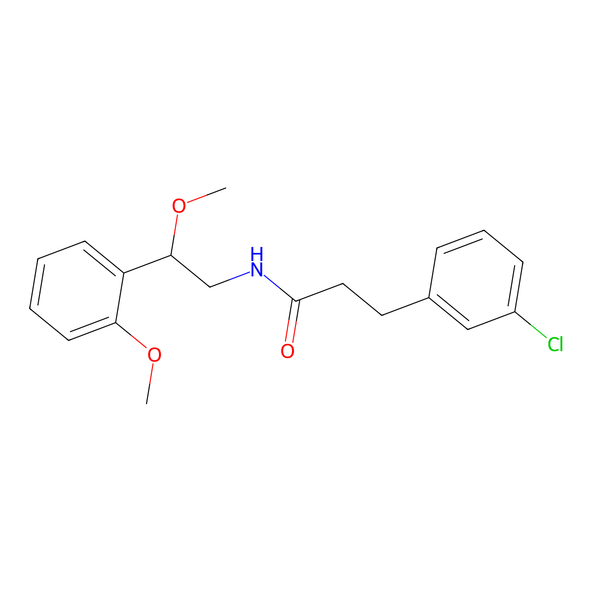 3-(3-chlorophenyl)-N-[2-methoxy-2-(2-methoxyphenyl)ethyl]propanamide molecular structure, CAS 1795419-53-2