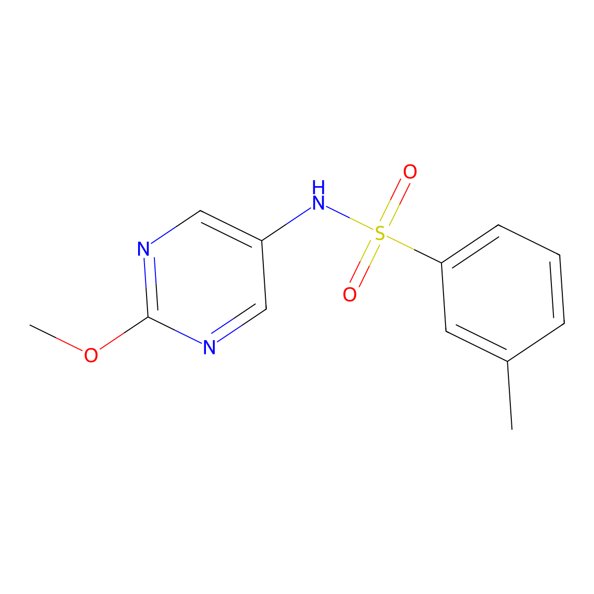 N-(2-methoxypyrimidin-5-yl)-3-methylbenzenesulfonamide molecular structure, CAS 1795419-59-8