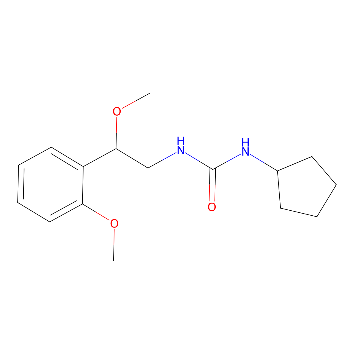 1-Cyclopentyl-3-(2-methoxy-2-(2-methoxyphenyl)ethyl)urea molecular structure, CAS 1795419-73-6