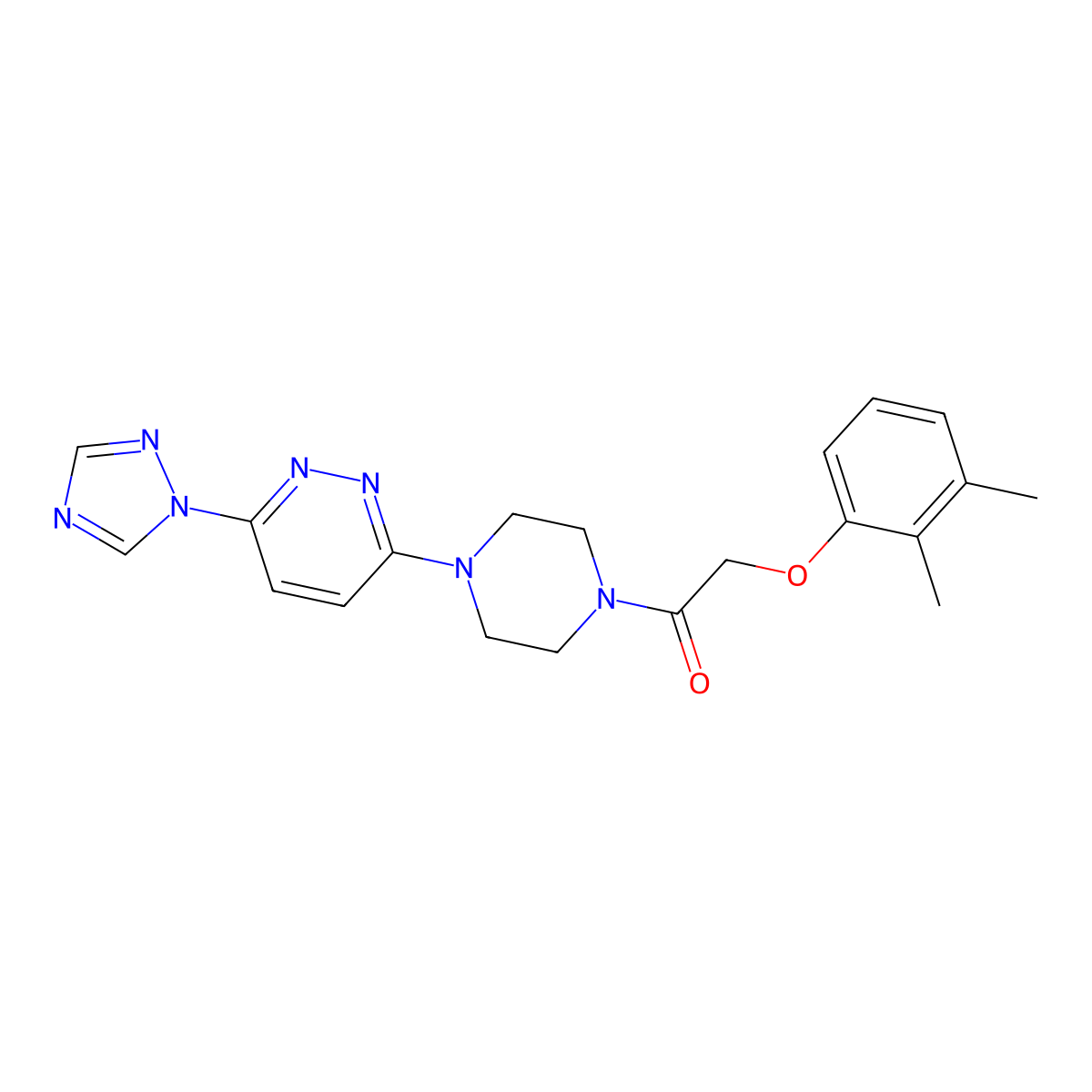 1-(4-(6-(1H-1,2,4-triazol-1-yl)pyridazin-3-yl)piperazin-1-yl)-2-(2,3-dimethylphenoxy)ethanone molecular structure, CAS 1795419-83-8