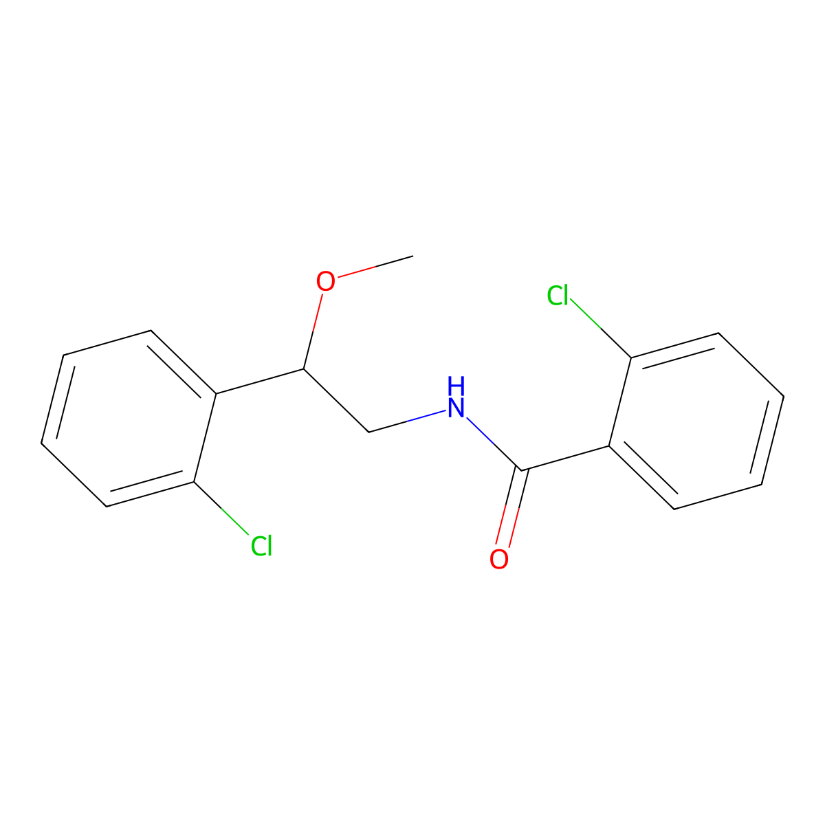 2-chloro-N-[2-(2-chlorophenyl)-2-methoxyethyl]benzamide molecular structure, CAS 1795419-98-5