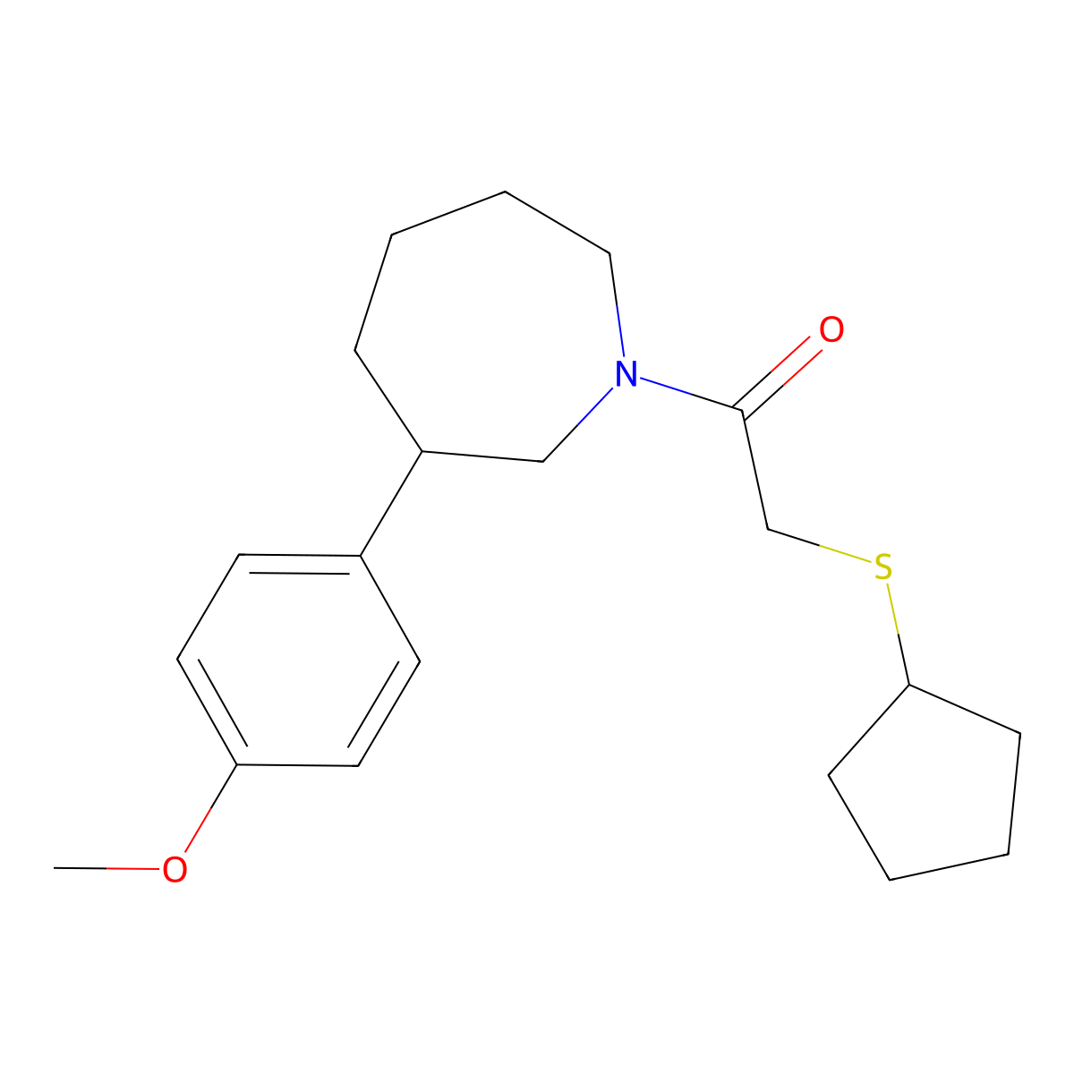 2-(Cyclopentylthio)-1-(3-(4-methoxyphenyl)azepan-1-yl)ethanone molecular structure, CAS 1795420-02-8