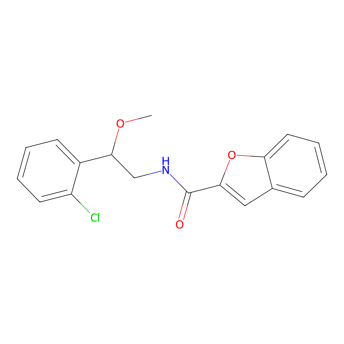 N-(2-(2-chlorophenyl)-2-methoxyethyl)benzofuran-2-carboxamide molecular structure, CAS 1795420-04-0