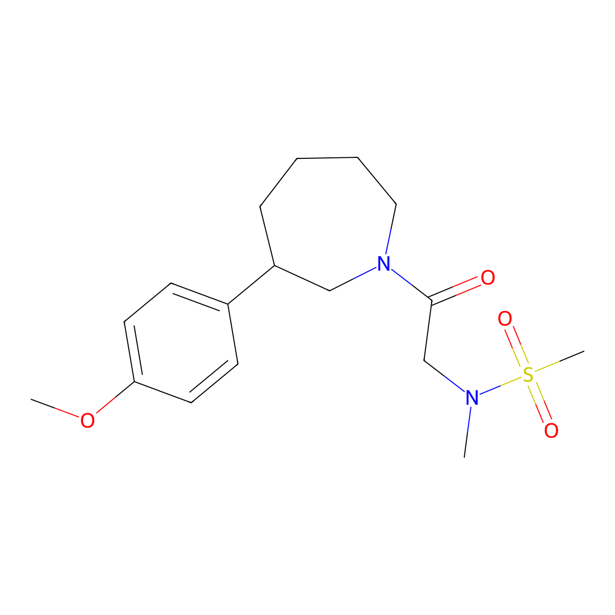 N-(2-(3-(4-methoxyphenyl)azepan-1-yl)-2-oxoethyl)-N-methylmethanesulfonamide molecular structure, CAS 1795420-09-5