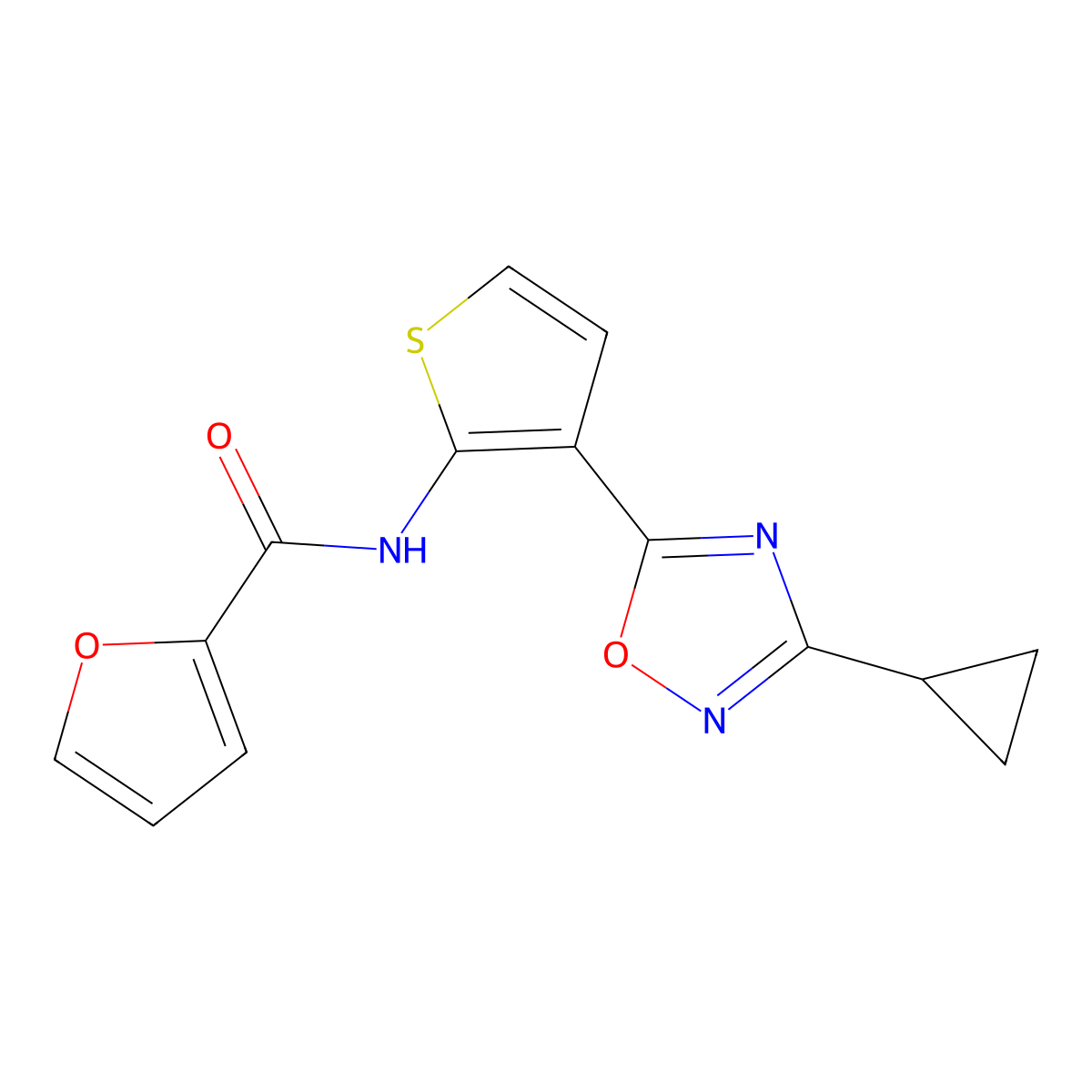 N-[3-(3-cyclopropyl-1,2,4-oxadiazol-5-yl)thiophen-2-yl]furan-2-carboxamide molecular structure, CAS 1795420-18-6