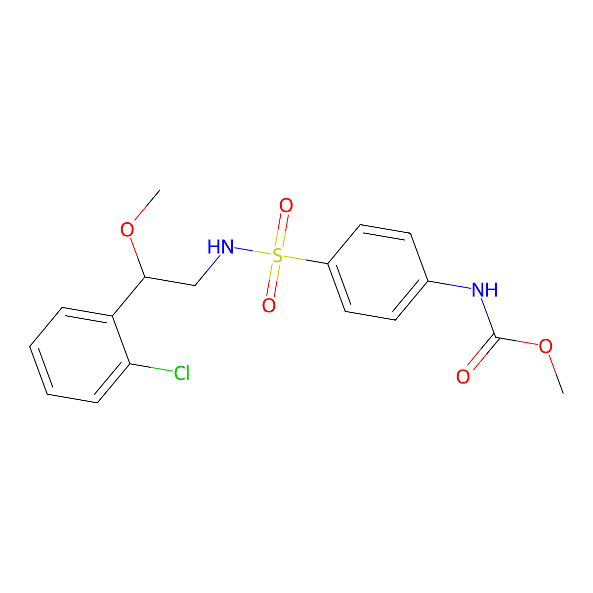 methyl (4-(N-(2-(2-chlorophenyl)-2-methoxyethyl)sulfamoyl)phenyl)carbamate molecular structure, CAS 1795420-22-2