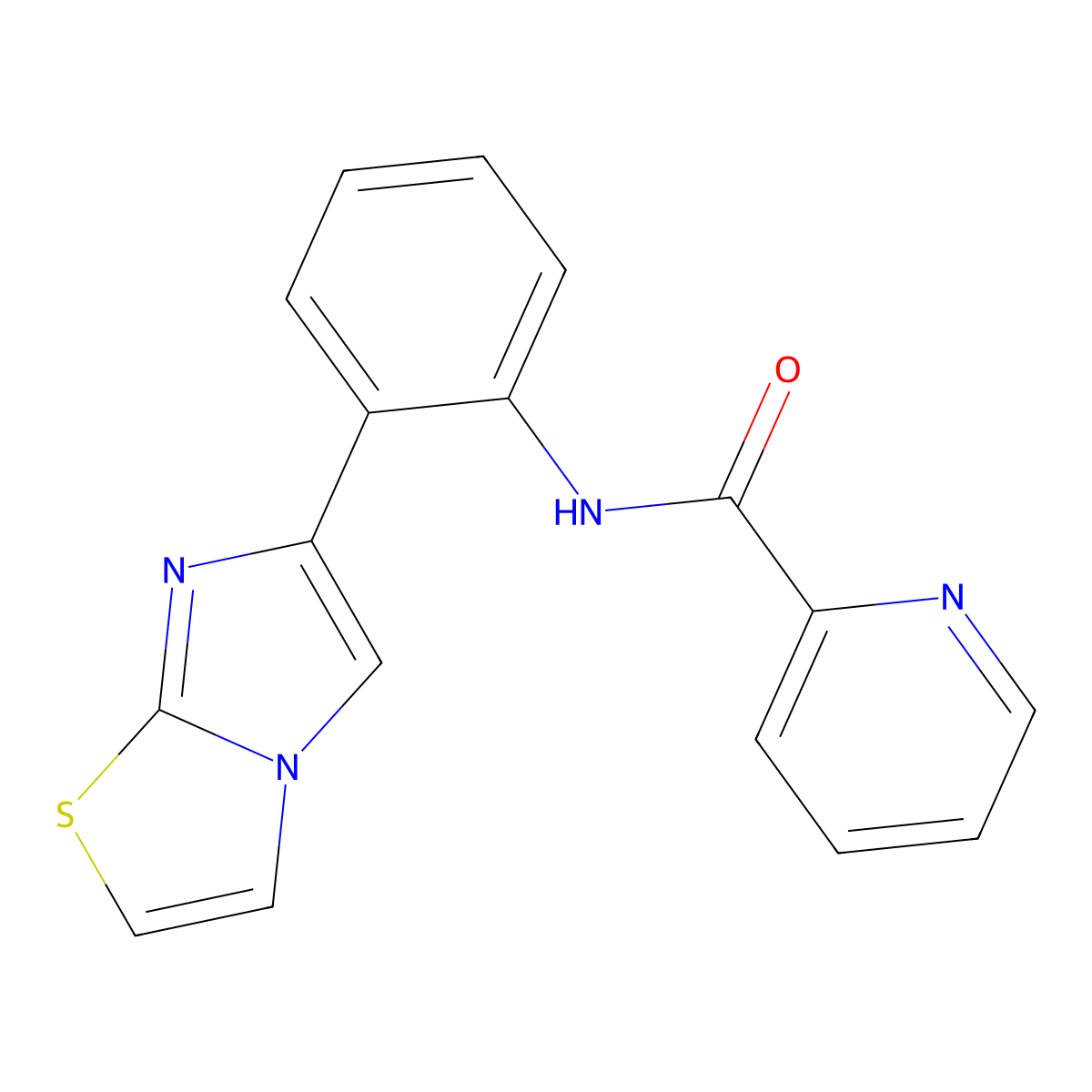 N-(2-(imidazo[2,1-b]thiazol-6-yl)phenyl)picolinamide molecular structure, CAS 1795420-24-4