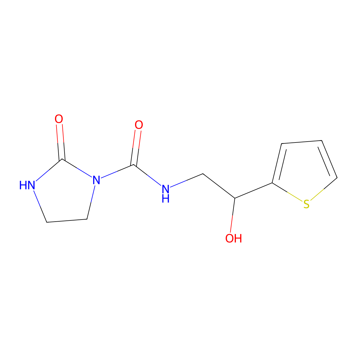 N-[2-hydroxy-2-(thiophen-2-yl)ethyl]-2-oxoimidazolidine-1-carboxamide molecular structure, CAS 1795420-37-9