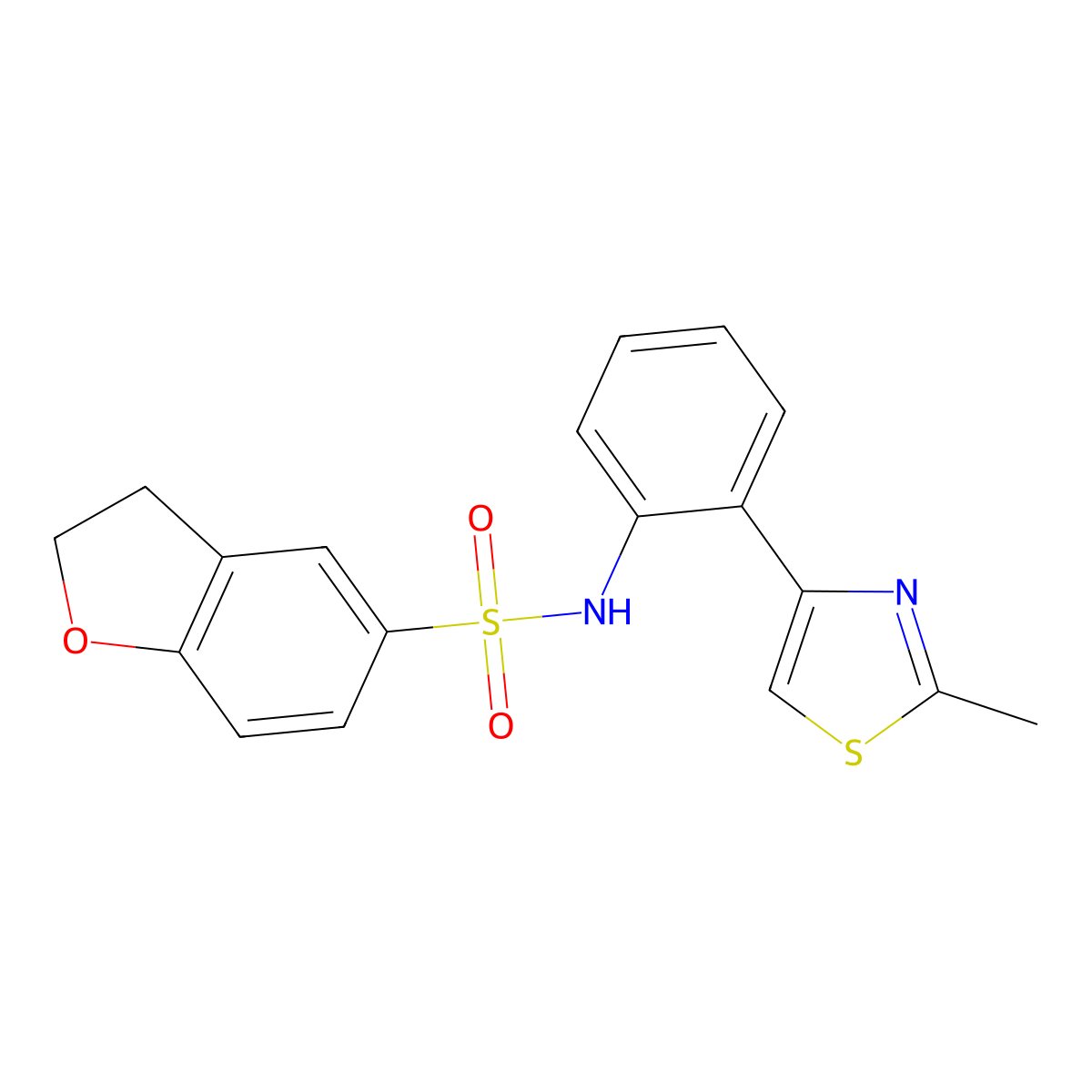 N-(2-(2-methylthiazol-4-yl)phenyl)-2,3-dihydrobenzofuran-5-sulfonamide molecular structure, CAS 1795420-49-3