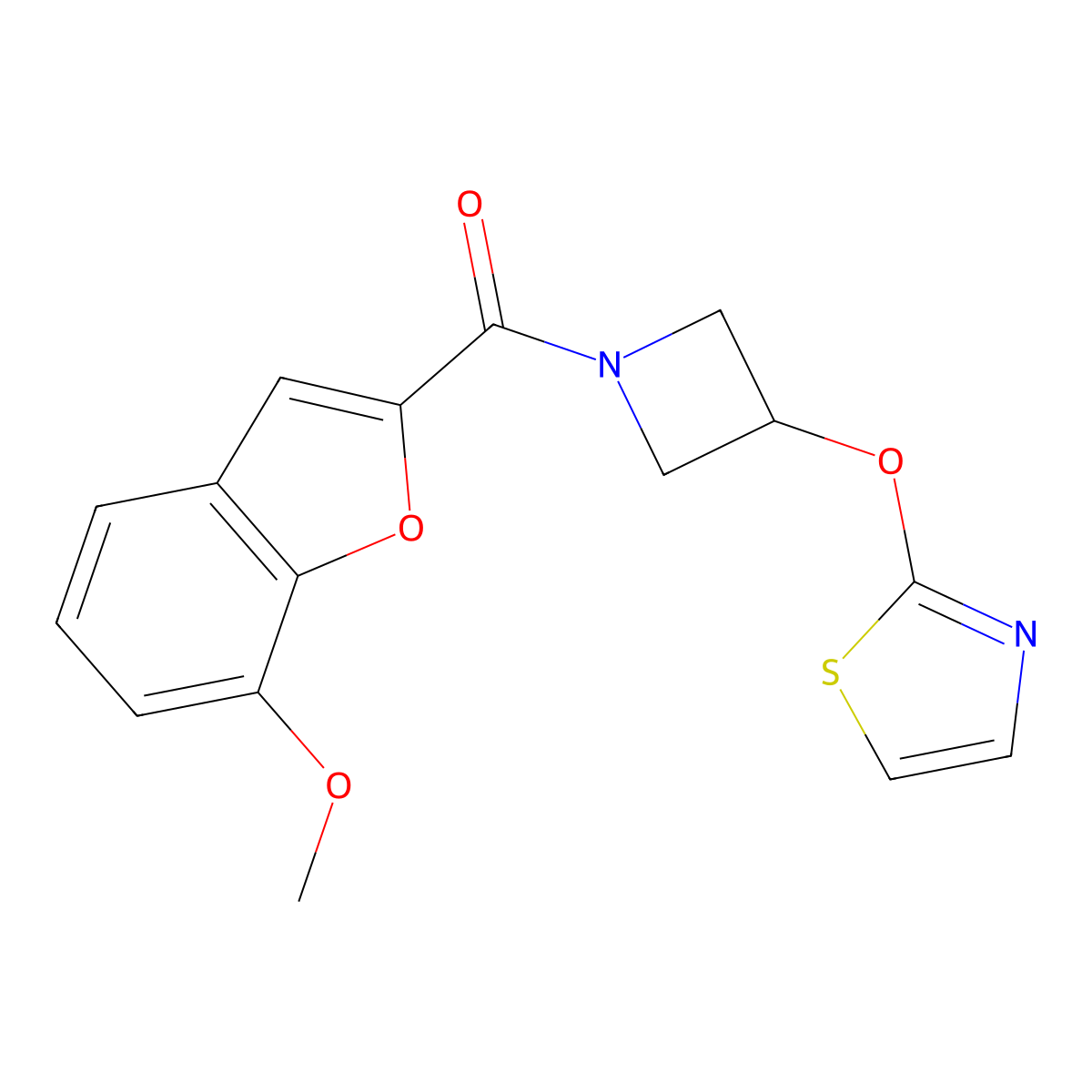 (7-Methoxybenzofuran-2-yl)(3-(thiazol-2-yloxy)azetidin-1-yl)methanone molecular structure, CAS 1795420-90-4