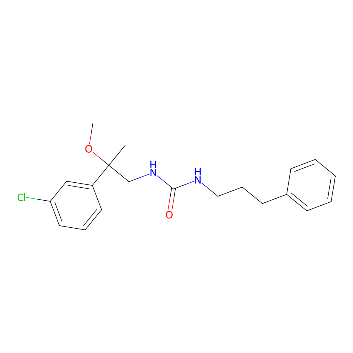 1-(2-(3-Chlorophenyl)-2-methoxypropyl)-3-(3-phenylpropyl)urea molecular structure, CAS 1795421-03-2