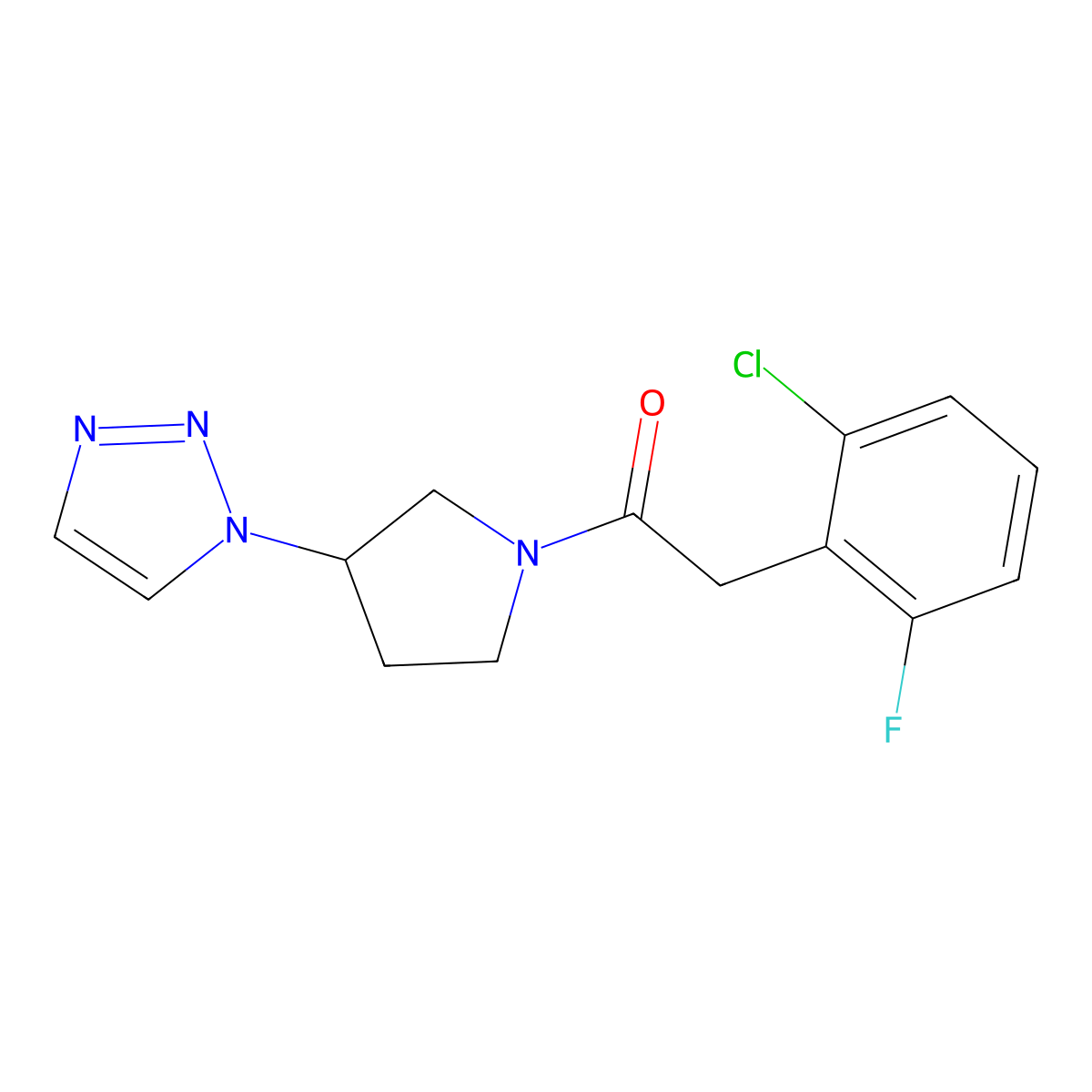 1-(3-(1H-1,2,3-triazol-1-yl)pyrrolidin-1-yl)-2-(2-chloro-6-fluorophenyl)ethanone molecular structure, CAS 1795421-17-8