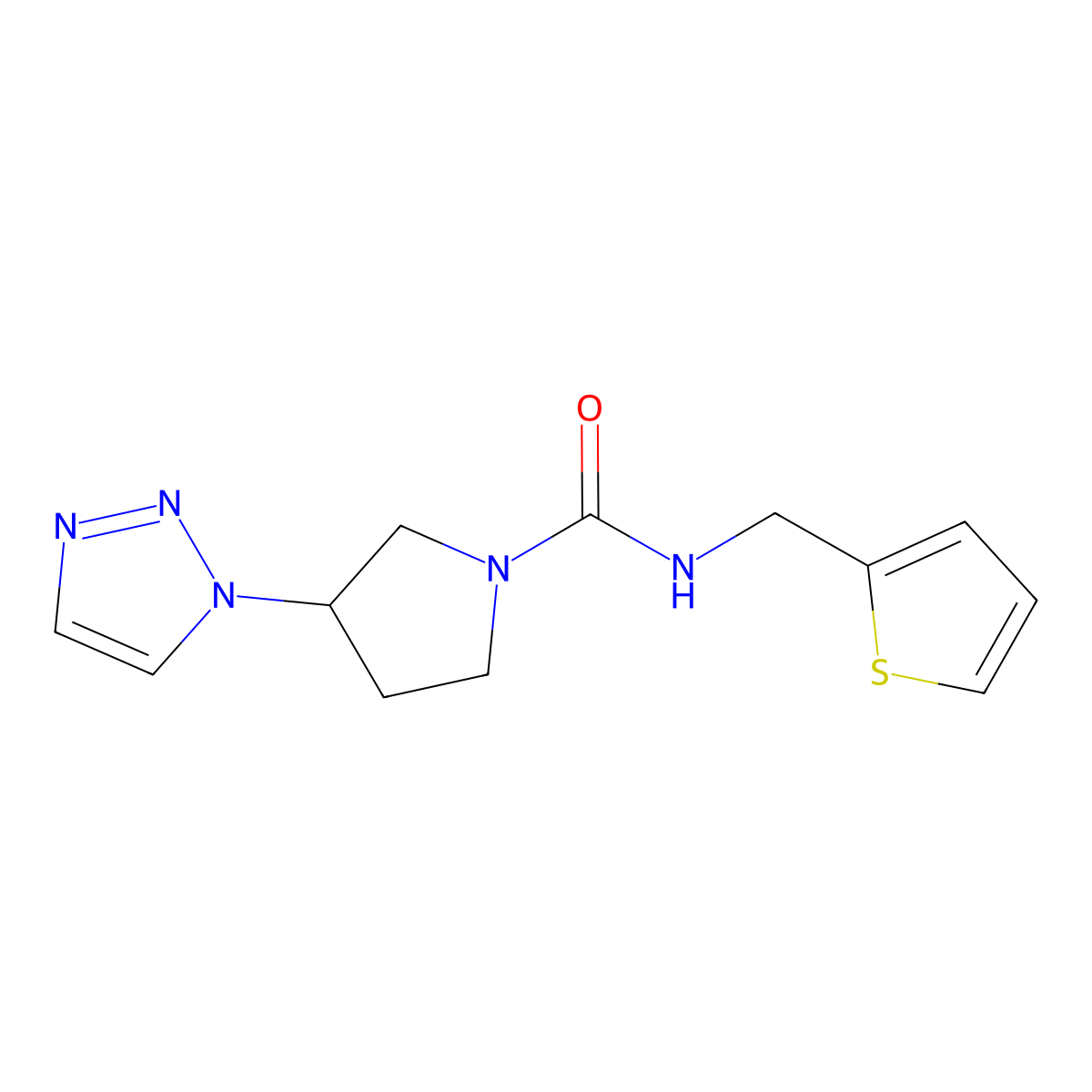 N-(thiophen-2-ylmethyl)-3-(1H-1,2,3-triazol-1-yl)pyrrolidine-1-carboxamide molecular structure, CAS 1795421-37-2