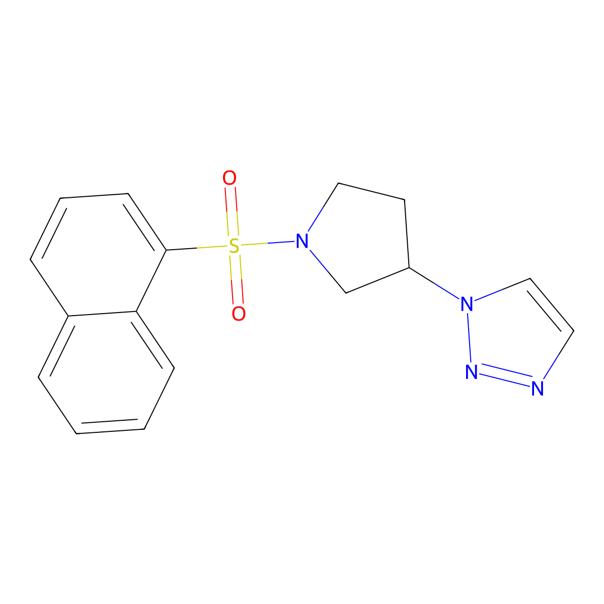 1-(1-(naphthalen-1-ylsulfonyl)pyrrolidin-3-yl)-1H-1,2,3-triazole molecular structure, CAS 1795421-45-2