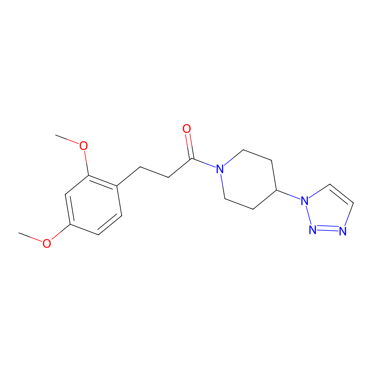 3-(2,4-dimethoxyphenyl)-1-[4-(1H-1,2,3-triazol-1-yl)piperidin-1-yl]propan-1-one molecular structure, CAS 1795421-49-6