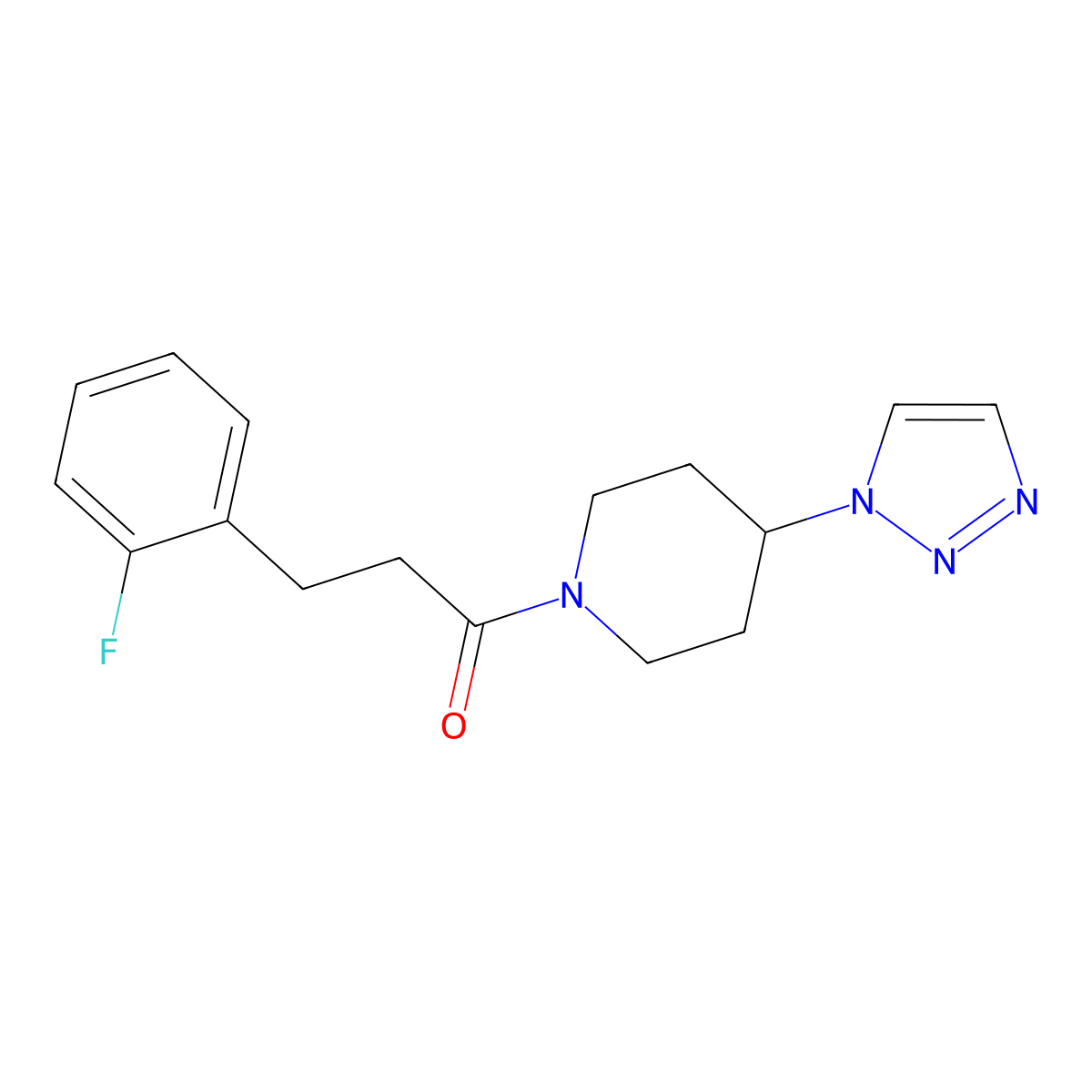 1-(4-(1H-1,2,3-triazol-1-yl)piperidin-1-yl)-3-(2-fluorophenyl)propan-1-one molecular structure, CAS 1795421-56-5
