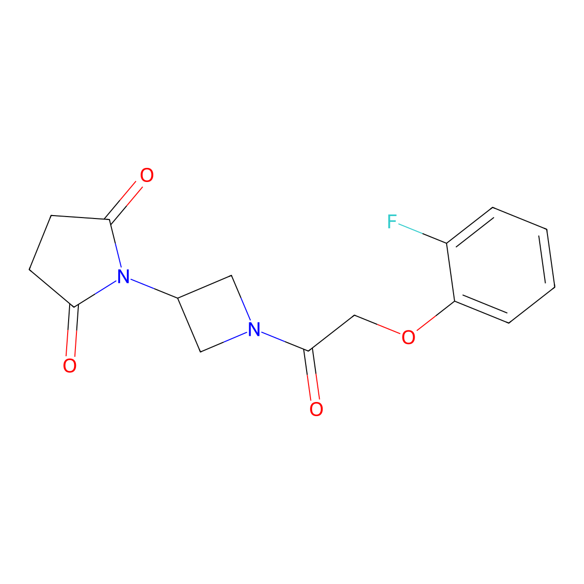 1-{1-[2-(2-Fluorophenoxy)acetyl]azetidin-3-yl}pyrrolidine-2,5-dione molecular structure, CAS 1795422-53-5