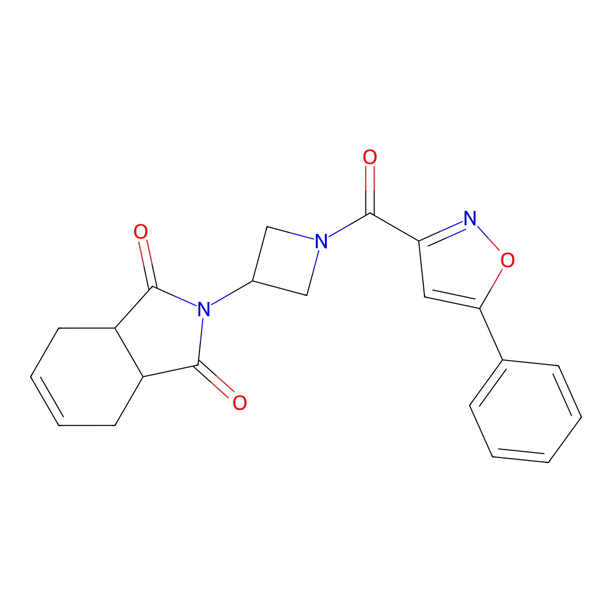 2-(1-(5-phenylisoxazole-3-carbonyl)azetidin-3-yl)-3a,4,7,7a-tetrahydro-1H-isoindole-1,3(2H)-dione molecular structure, CAS 1795422-69-3