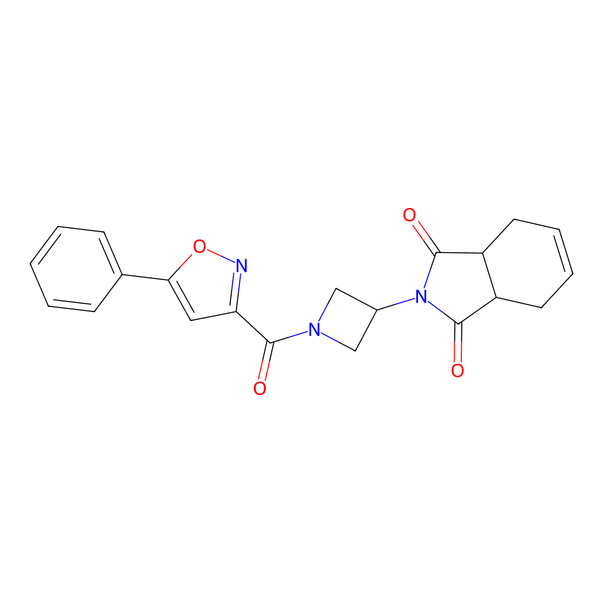 2-(1-(5-phenylisoxazole-3-carbonyl)azetidin-3-yl)-3a,4,7,7a-tetrahydro-1H-isoindole-1,3(2H)-dione molecular structure, CAS 1795422-69-3