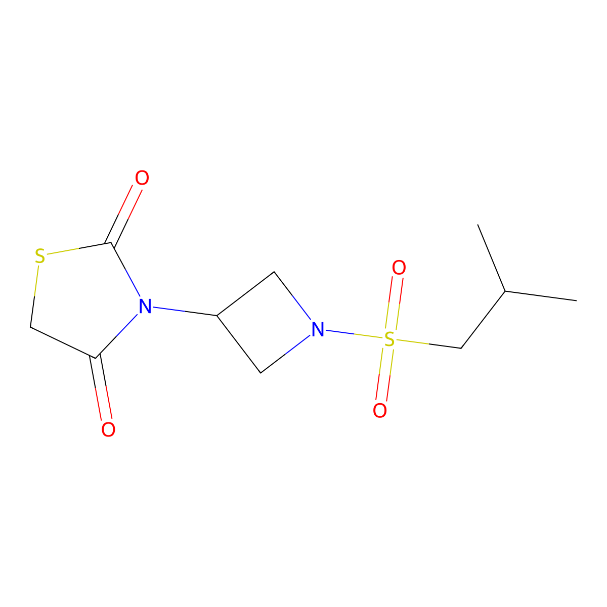 3-(1-(Isobutylsulfonyl)azetidin-3-yl)thiazolidine-2,4-dione molecular structure, CAS 1795422-91-1