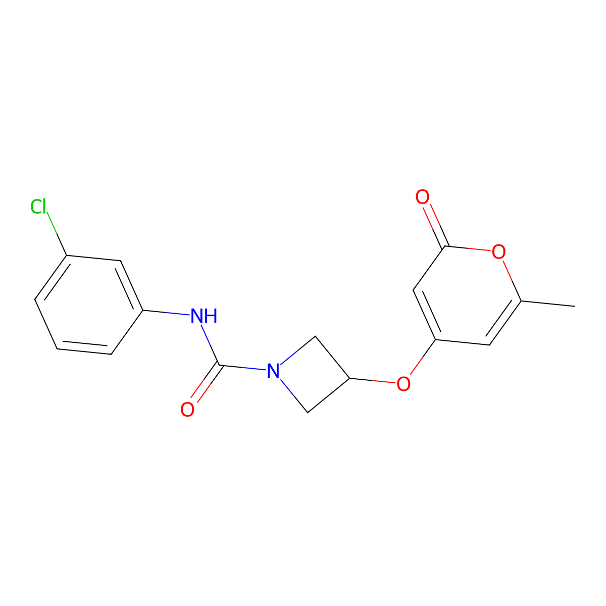 N-(3-chlorophenyl)-3-((6-methyl-2-oxo-2H-pyran-4-yl)oxy)azetidine-1-carboxamide molecular structure, CAS 1795423-25-4