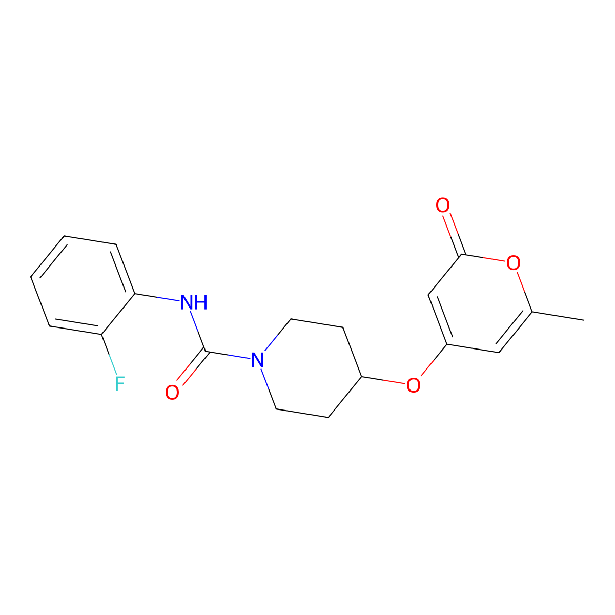 N-(2-fluorophenyl)-4-((6-methyl-2-oxo-2H-pyran-4-yl)oxy)piperidine-1-carboxamide molecular structure, CAS 1795423-76-5