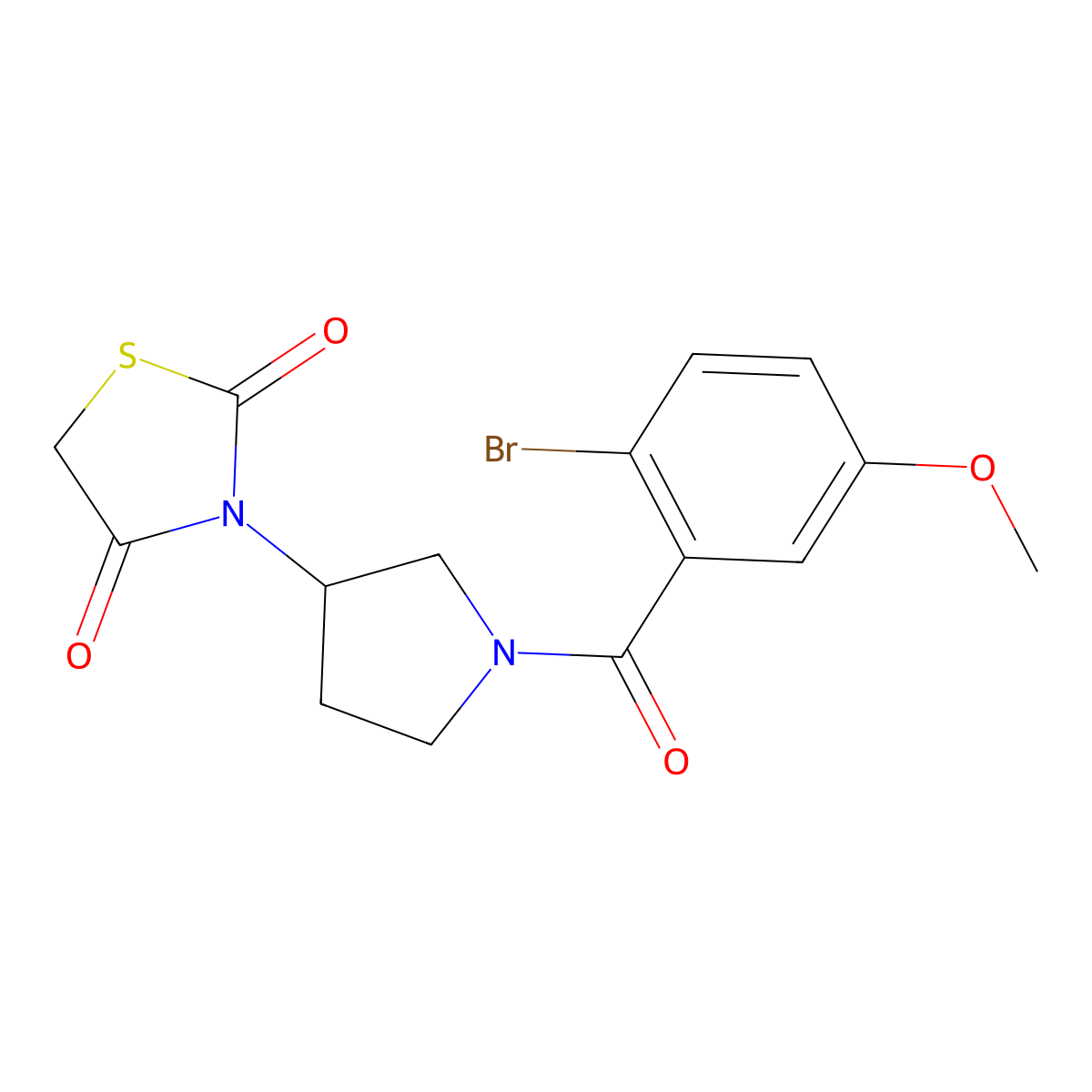3-(1-(2-Bromo-5-methoxybenzoyl)pyrrolidin-3-yl)thiazolidine-2,4-dione molecular structure, CAS 1795423-96-9