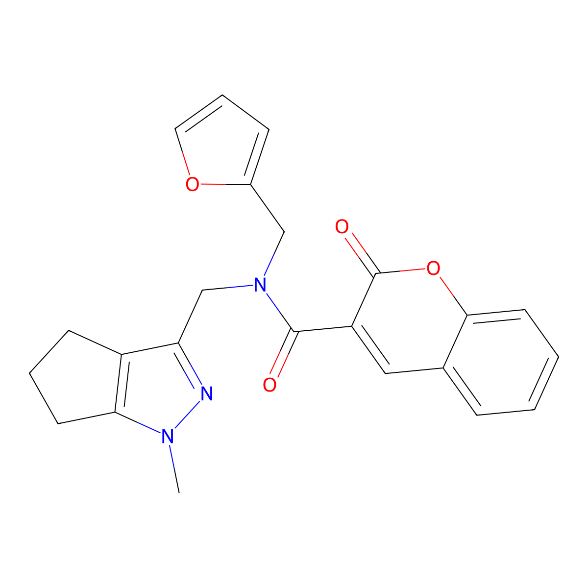 N-(furan-2-ylmethyl)-N-((1-methyl-1,4,5,6-tetrahydrocyclopenta[c]pyrazol-3-yl)methyl)-2-oxo-2H-chromene-3-carboxamide molecular structure, CAS 1795424-76-8
