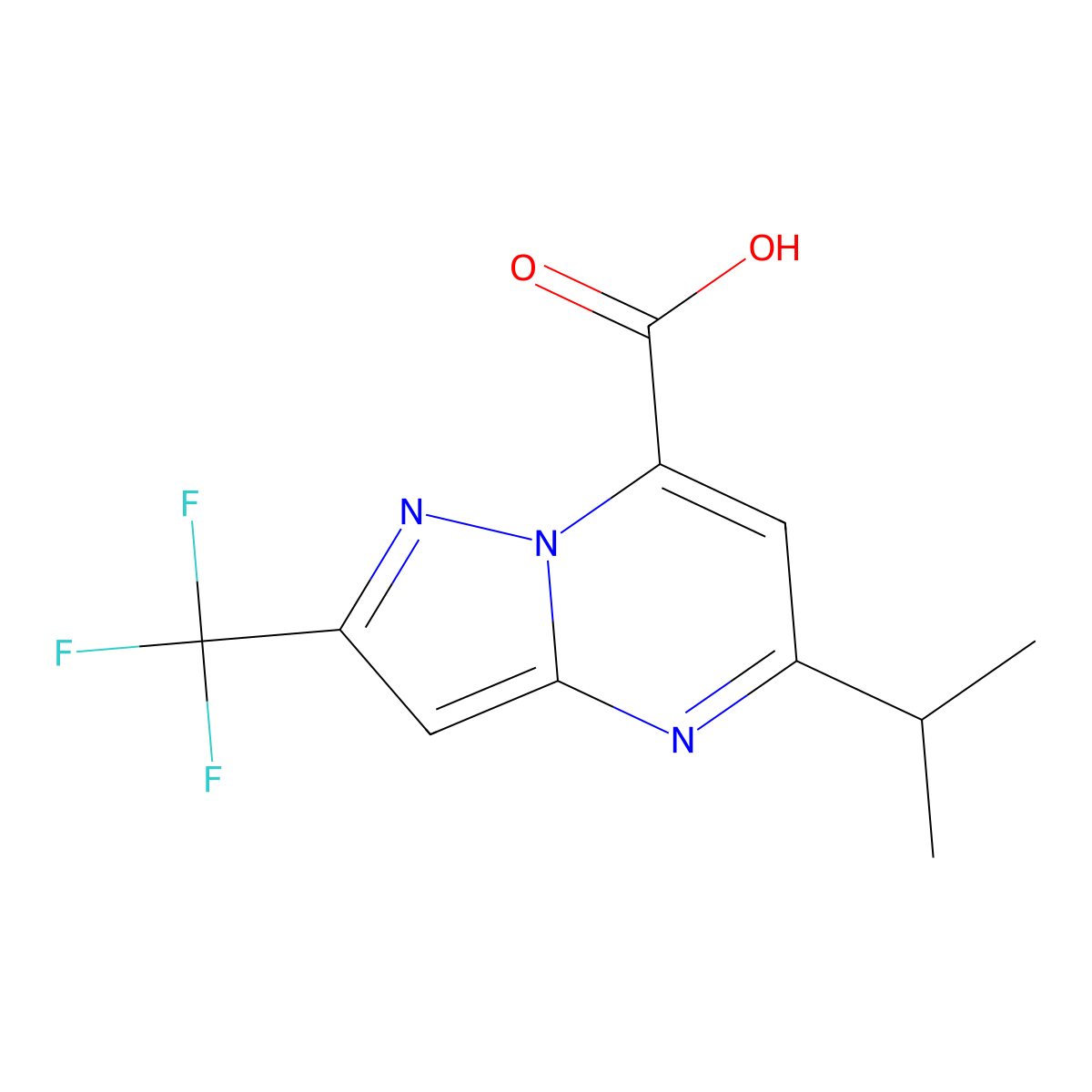 5-Isopropyl-2-(trifluoromethyl)pyrazolo[1,5-a]pyrimidine-7-carboxylic acid molecular structure, CAS 1795426-66-2