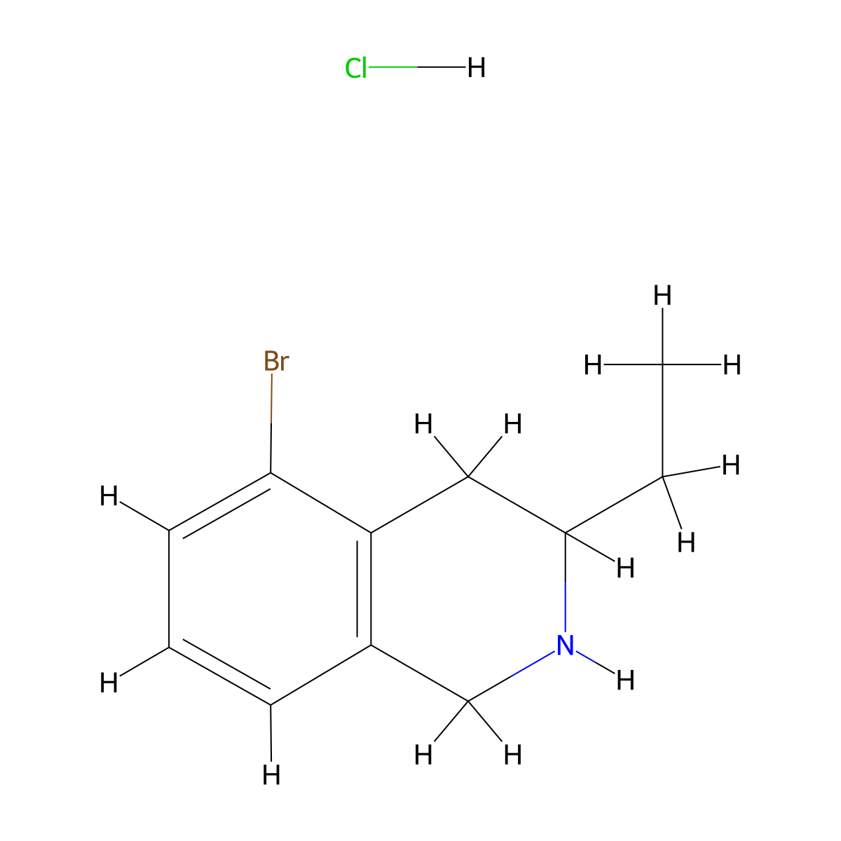 5-Bromo-3-ethyl-1,2,3,4-tetrahydroisoquinoline hydrochloride molecular structure, CAS 1795427-60-9