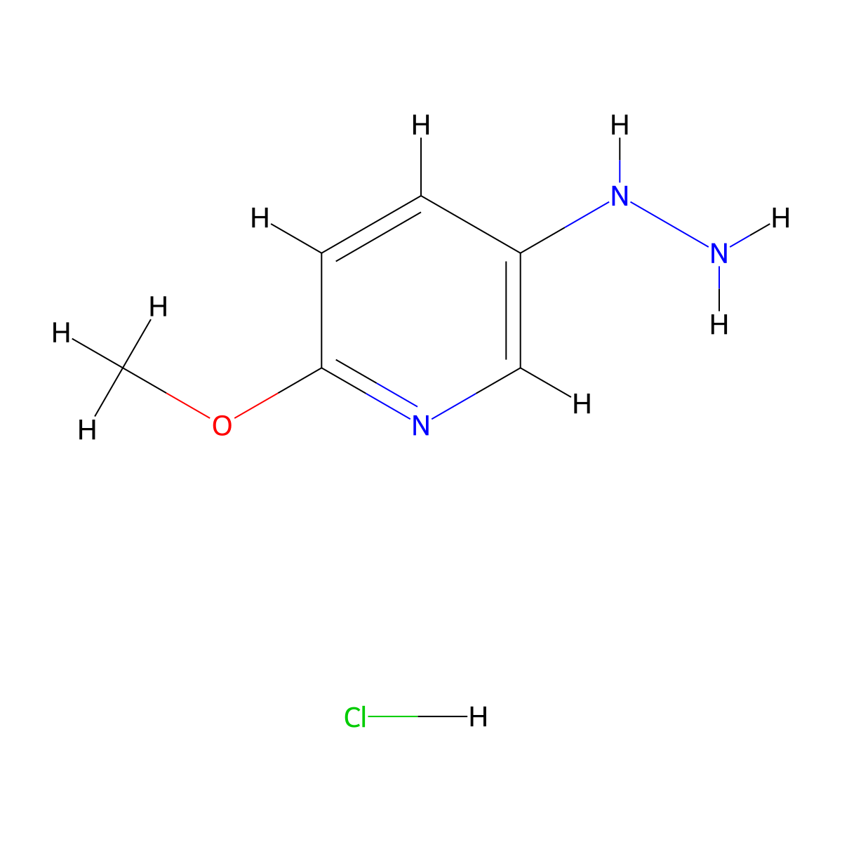 5-Hydrazinyl-2-methoxypyridine hydrochloride molecular structure, CAS 179543-88-5