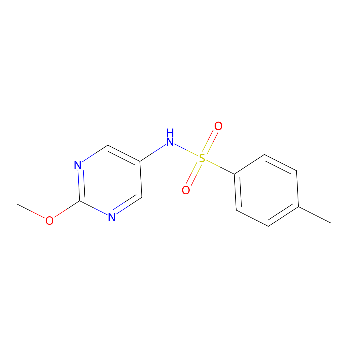 N-(2-methoxypyrimidin-5-yl)-4-methylbenzenesulfonamide molecular structure, CAS 1795431-06-9