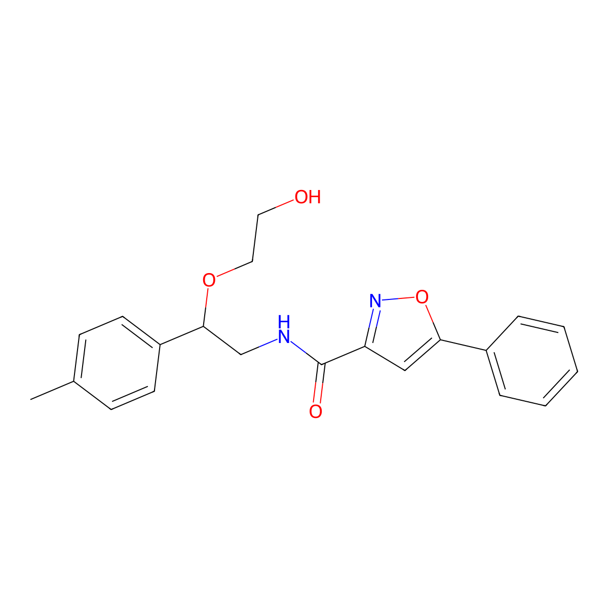 N-(2-(2-hydroxyethoxy)-2-(p-tolyl)ethyl)-5-phenylisoxazole-3-carboxamide molecular structure, CAS 1795434-69-3