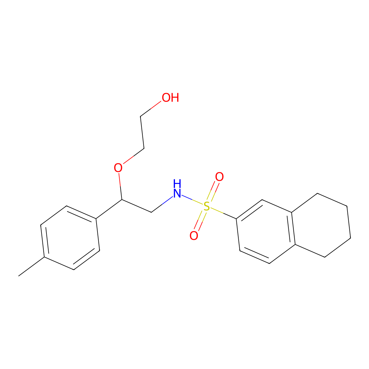 N-(2-(2-hydroxyethoxy)-2-(p-tolyl)ethyl)-5,6,7,8-tetrahydronaphthalene-2-sulfonamide molecular structure, CAS 1795434-76-2