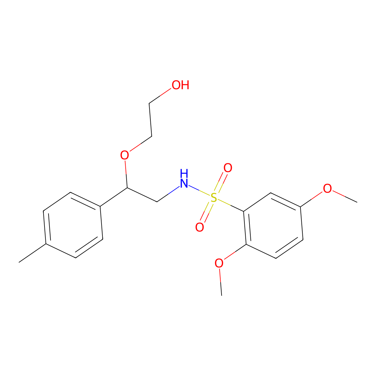 N-(2-(2-hydroxyethoxy)-2-(p-tolyl)ethyl)-2,5-dimethoxybenzenesulfonamide molecular structure, CAS 1795434-85-3